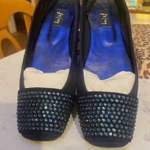 French Sole FS/NY Anya Blue Suede flats